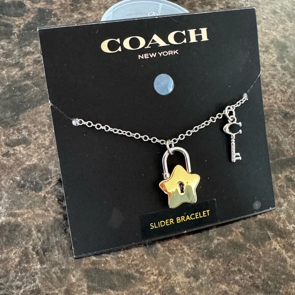 Coach Gold and Silver Slider Bracelet and Earrings set - Picture 3 of 4